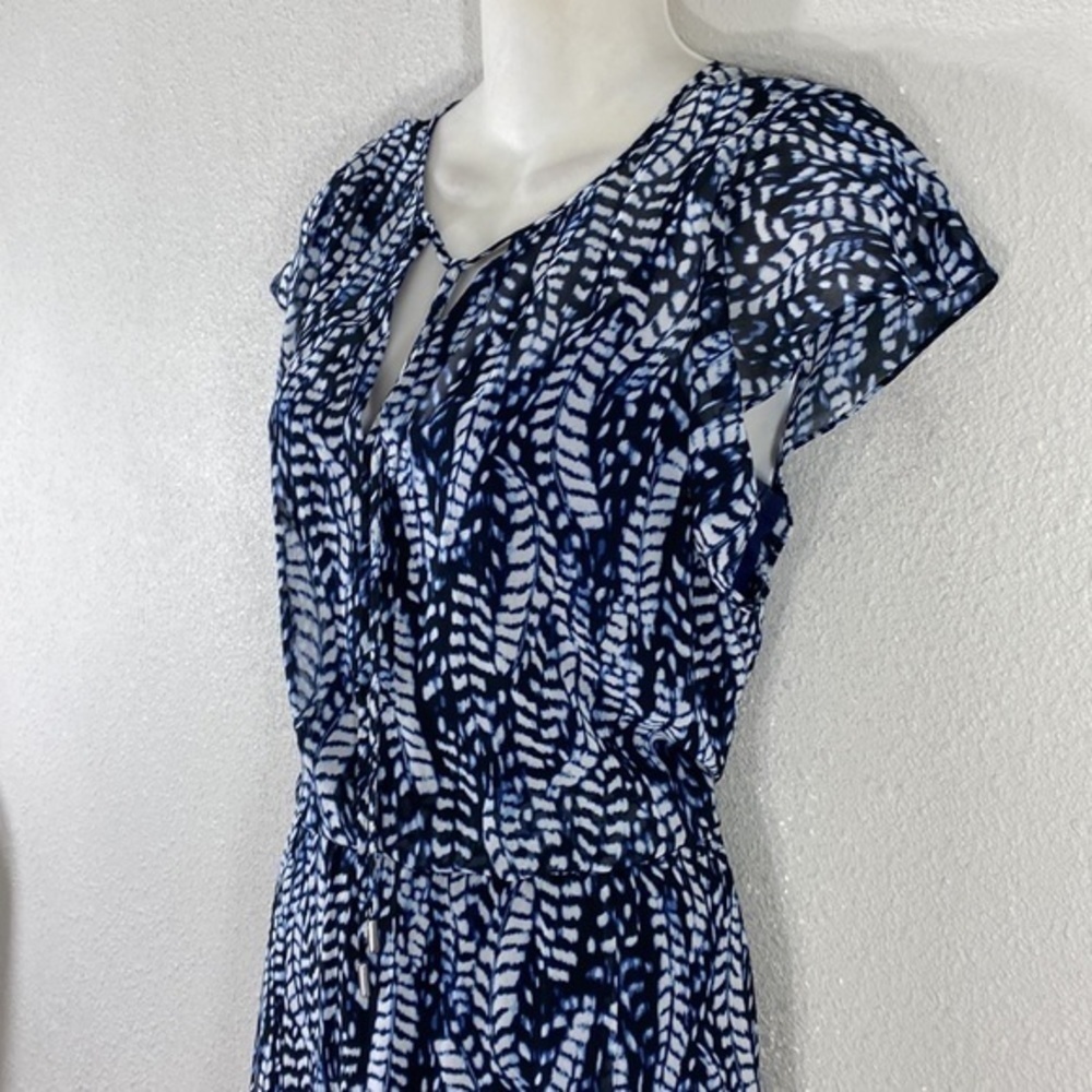 White House Black Market Feather Print Maxi Dress Small S WW17 - Picture 8 of 14